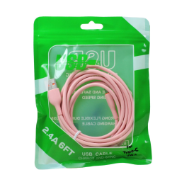 6FT Type-C to USB Cable 2.4A Heavy-Duty Durable Soft Flexible Tangle-Free Charging