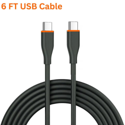 6FT Type-C to USB Cable 2.4A Heavy-Duty Durable Soft Flexible Tangle-Free Charging