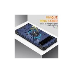 Shockproof Tech Armor Ring Stand Rugged Case with Metal Plate for Google Pixel 7