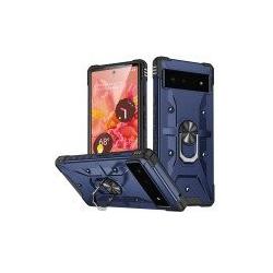 Shockproof Tech Armor Ring Stand Rugged Case with Metal Plate for Google Pixel 7