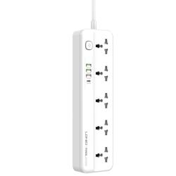 Regleta de enchufes multipuerto con 5 tomas de corriente, 3 puertos USBA PD/QC 3.0 y 1 puerto