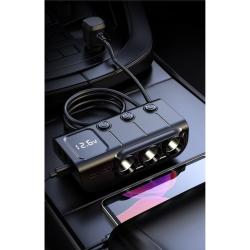 Encendedor de coche de 20 W al por mayor: carga rápida USB PD, divisor de 3 enchufes