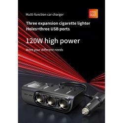 Encendedor de coche de 20 W al por mayor: carga rápida USB PD, divisor de 3 enchufes