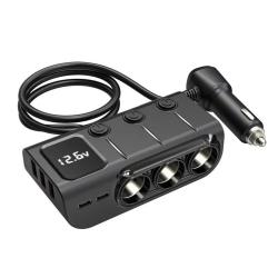 Encendedor de coche de 20 W al por mayor: carga rápida USB PD, divisor de 3 enchufes