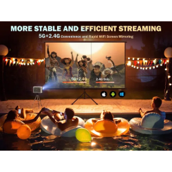5G WiFi Mini Bluetooth Projector 4K Support, 300 ANSI HD 1080P Portable