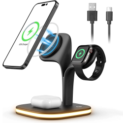 4 in 1 Magnetic Wireless Charging Station Dock Charger 15W Fast Charging