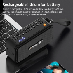 Altavoz Bluetooth inalámbrico portátil SANSUI F30,