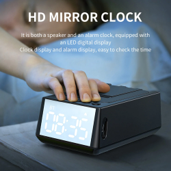 Cyboris S207 Wireless bluetooth Speaker Alarm Clock Stand LED Display Folding Bracket