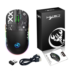 Ratón inalámbrico HXSJ T90 2.4G con modo triple, 800-3600 DP