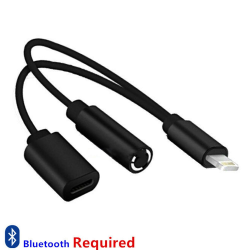 copia de Adaptador de conector para auriculares con iluminación IP y Bluetooth 2 en 1