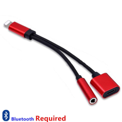 2 in 1 Bluetooth WIRED IP Lighting to Earphone Headphone Jack Adapter
