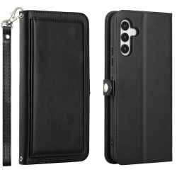 Cover Case with Card Holder Slots and Wrist Strap for Samsung Galaxy S23 FE