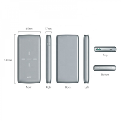 2 in 1 Qi Wireless Charging & Power Bank External Battery Pack 10000 mAh