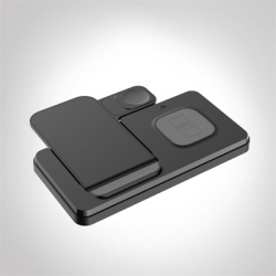 Foldable 3 in 1 15W Fast Charge Magnetic Wireless Charger Pad Adjustable