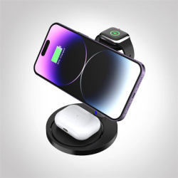 3 in 1 Magnetic Wireless Charger Station 15W Fast Charge Magnetic