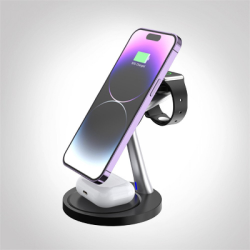 3 in 1 Magnetic Wireless Charger Station 15W Fast Charge Magnetic