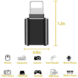 iOS OTG USB Adapter, Male to Female USB OTG Extension Cable