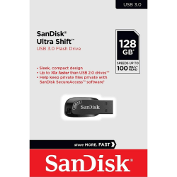 SanDisk 128 GB USB 3.0 Ultra Shift Flash Drive for Data Storage and Transfer