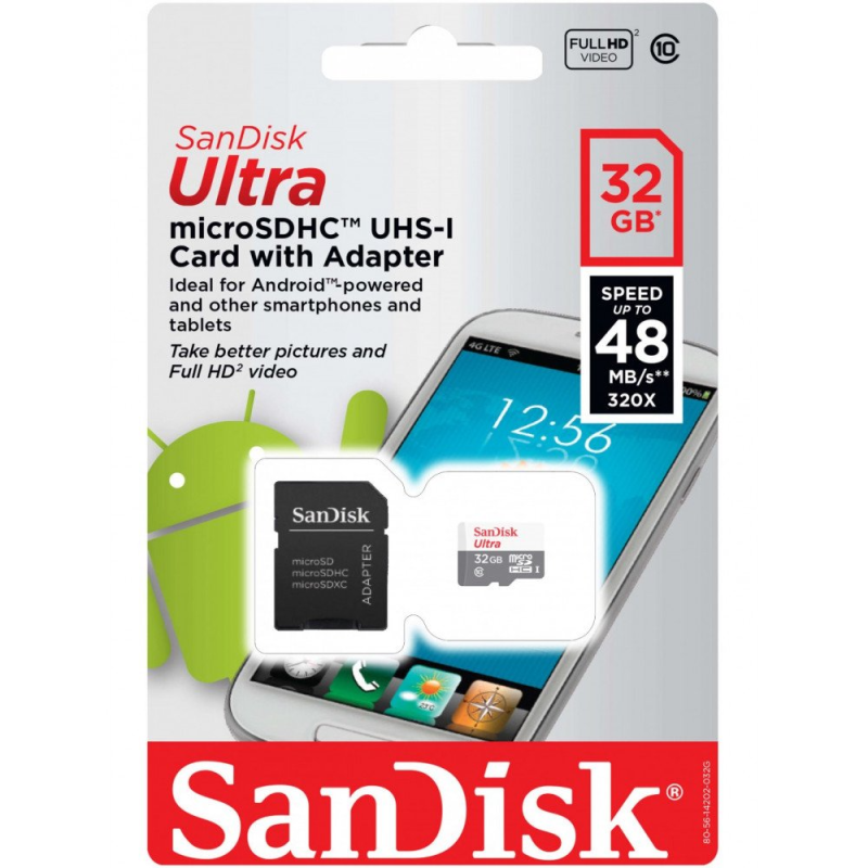 SanDisk microSDHC Flash Memory Card with Adapter