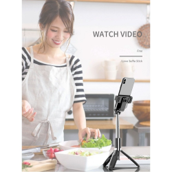 Heavy Duty 3 in 1 Aluminum Wireless Bluetooth Extendable Selfie Stick with Tripod Stand