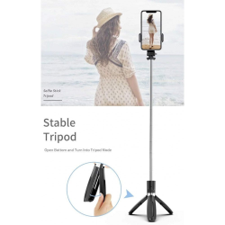 Heavy Duty 3 in 1 Aluminum Wireless Bluetooth Extendable Selfie Stick with Tripod Stand