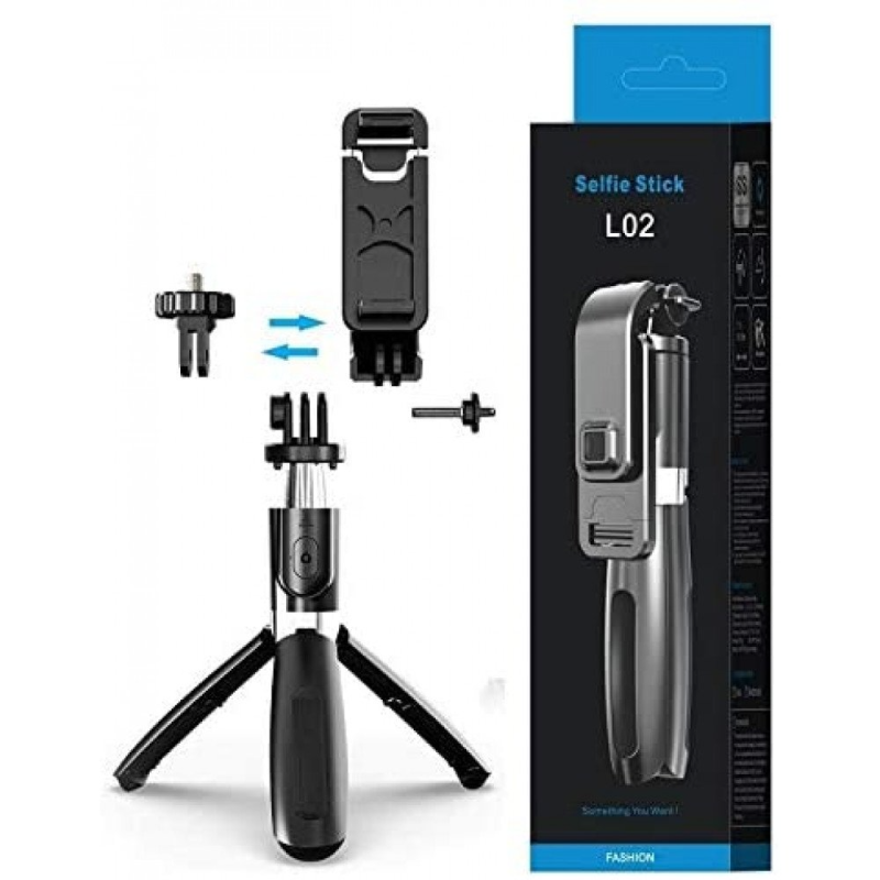 Heavy Duty 3 in 1 Aluminum Wireless Bluetooth Extendable Selfie Stick with Tripod Stand