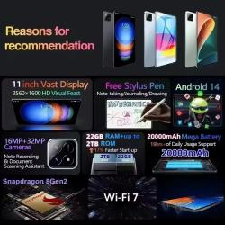 2025 Pad 7S pro 4K Tablet Android 14 System Dual-Mode 5G Wi-Fi 20000