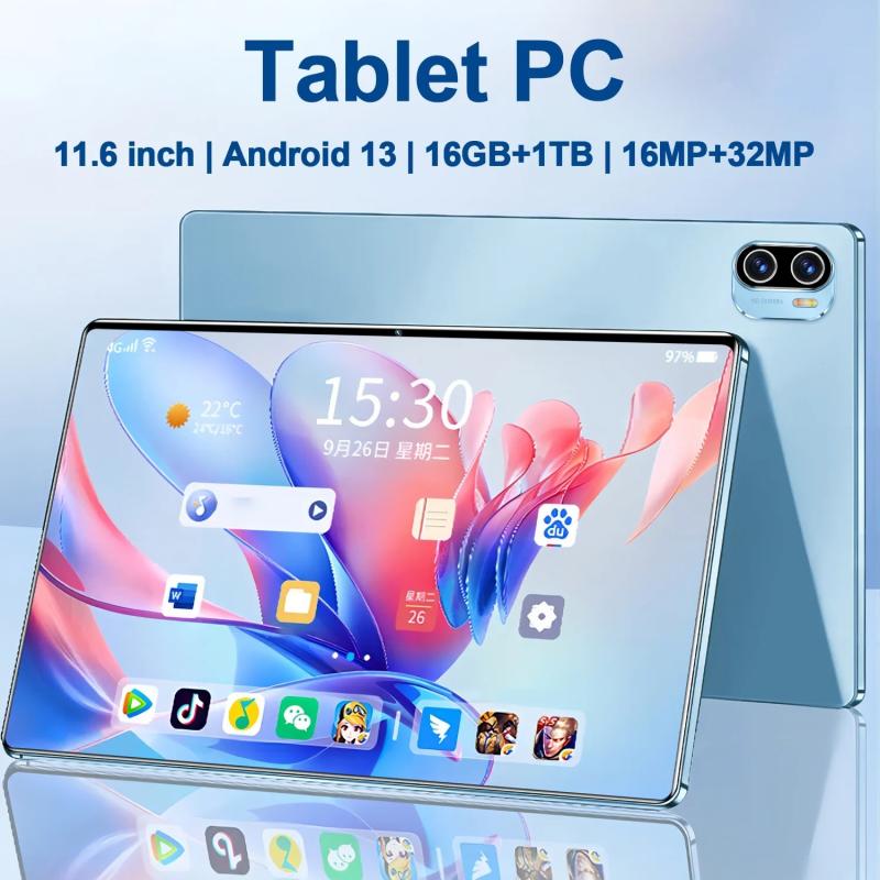 Original Tablet Android 13 11.6 Inch GPU Quad Core 16MP 32MP Dual SIM