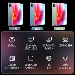 Original Tablet Android 13 11.6 Inch GPU Quad Core 16MP 32MP Dual SIM