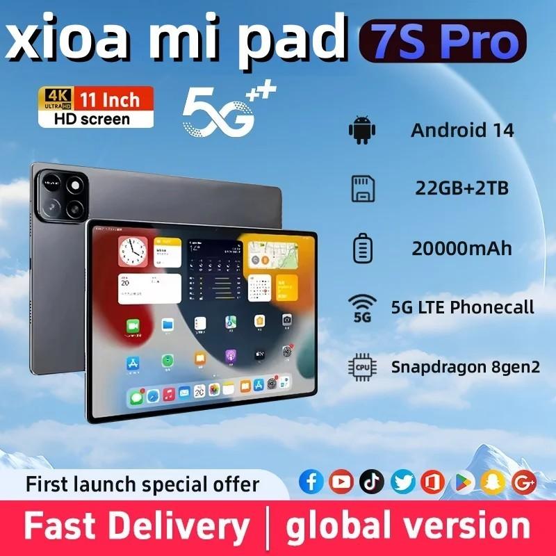 2025 Pad 7S pro 4K Tablet Android 14 System Dual-Mode 5G Wi-Fi 20000 m