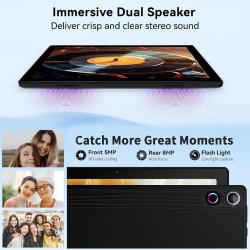 A10L 10 Inch Tablet Android 14 12GB RAM 64GB ROM 1TB Expand WiFi 6 Fac