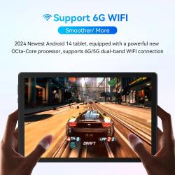 AEEZO C107 Android 14 Tablet 10.1 Inch 10GB RAM 128GB ROM 1TB Expand O
