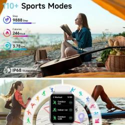 ‌Smart Watch for Android/iPhone, Alexa Built-in, 1.8" Screen, IP68 Wat