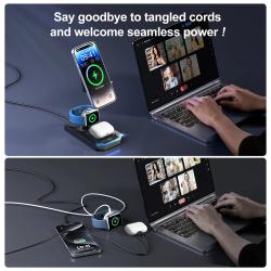 Foldable 3 in 1 Charging Station for iPhone 16 15 14 13 12 Pro Max Fas