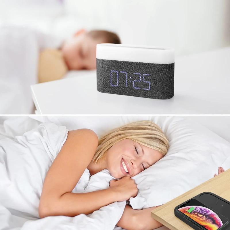 COLSUR S26 Fast 15W Wireless Charging Phone Plug with Digital Alarm Cl
