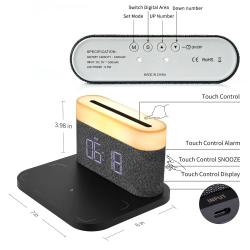 COLSUR S26 Fast 15W Wireless Charging Phone Plug with Digital Alarm Cl