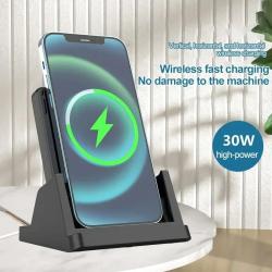 30W Wireless Charger Pad Stand Desktop Ultra-thin Mobile Phone Fast Ch