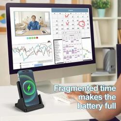 30W Wireless Charger Pad Stand Desktop Ultra-thin Mobile Phone Fast Ch