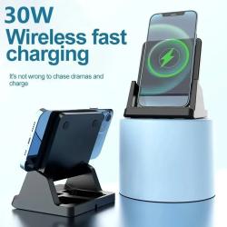 30W Wireless Charger Pad Stand Desktop Ultra-thin Mobile Phone Fast Ch
