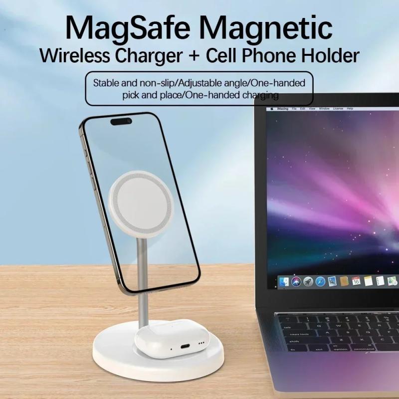 30W Magnetic 2 in 1 Wireless Charger Stand For iPhone 15 14 13 12 Pro 