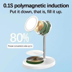 30W Magnetic 2 in 1 Wireless Charger Stand For iPhone 15 14 13 12 Pro 