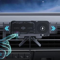 NEW Car Wireless Charger GPS Stand 15W Fold Screen Phone Fast Charging