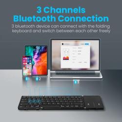 SeenDa Tri-Folding Wireless Keyboard with Touchpad Rechargeable Mini K