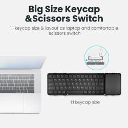 SeenDa Tri-Folding Wireless Keyboard with Touchpad Rechargeable Mini K