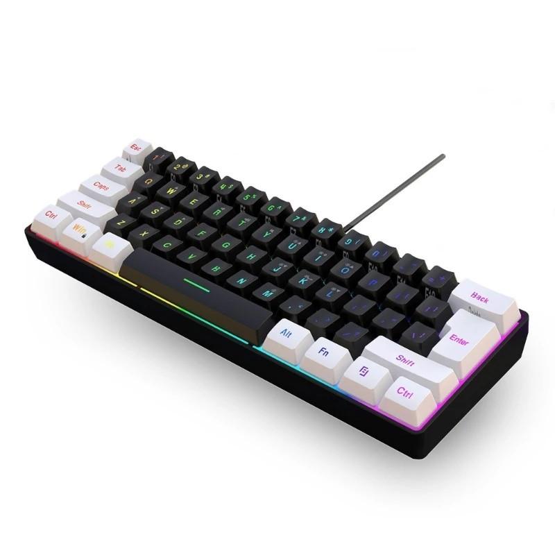 USB Wired Gaming Keyboard 61 Keys Compact Mini Office Keyboard for PC 