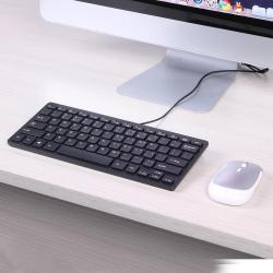 K1000 Super Slim USB Mini Multimedia Wired Keyboard 78 Keys Kaypad for