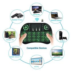 Bluetooth 2.4G Colorful Backlight Russian Spanish Air Mouse Remote Tou