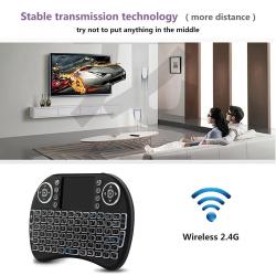 Bluetooth 2.4G Colorful Backlight Russian Spanish Air Mouse Remote Tou