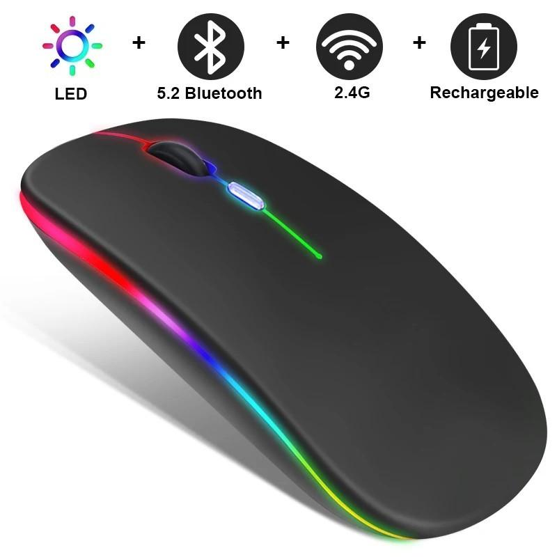 Wireless Mouse For Laptop PC Bluetooth RGB Rechargeable Mouses Wireles