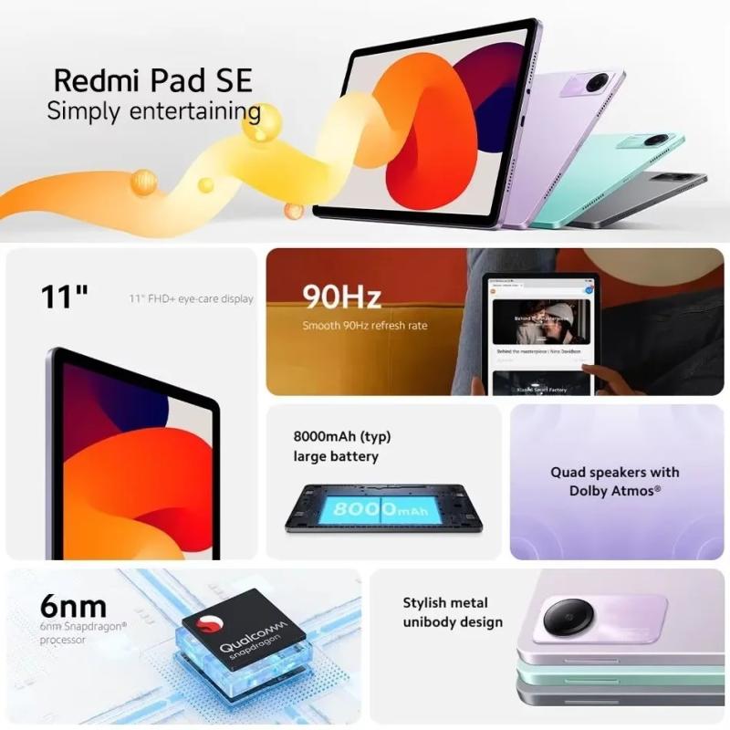 Global Version Xiaomi Redmi Pad SE 11" FHD+ 90Hz Display Mi Tablets Sn